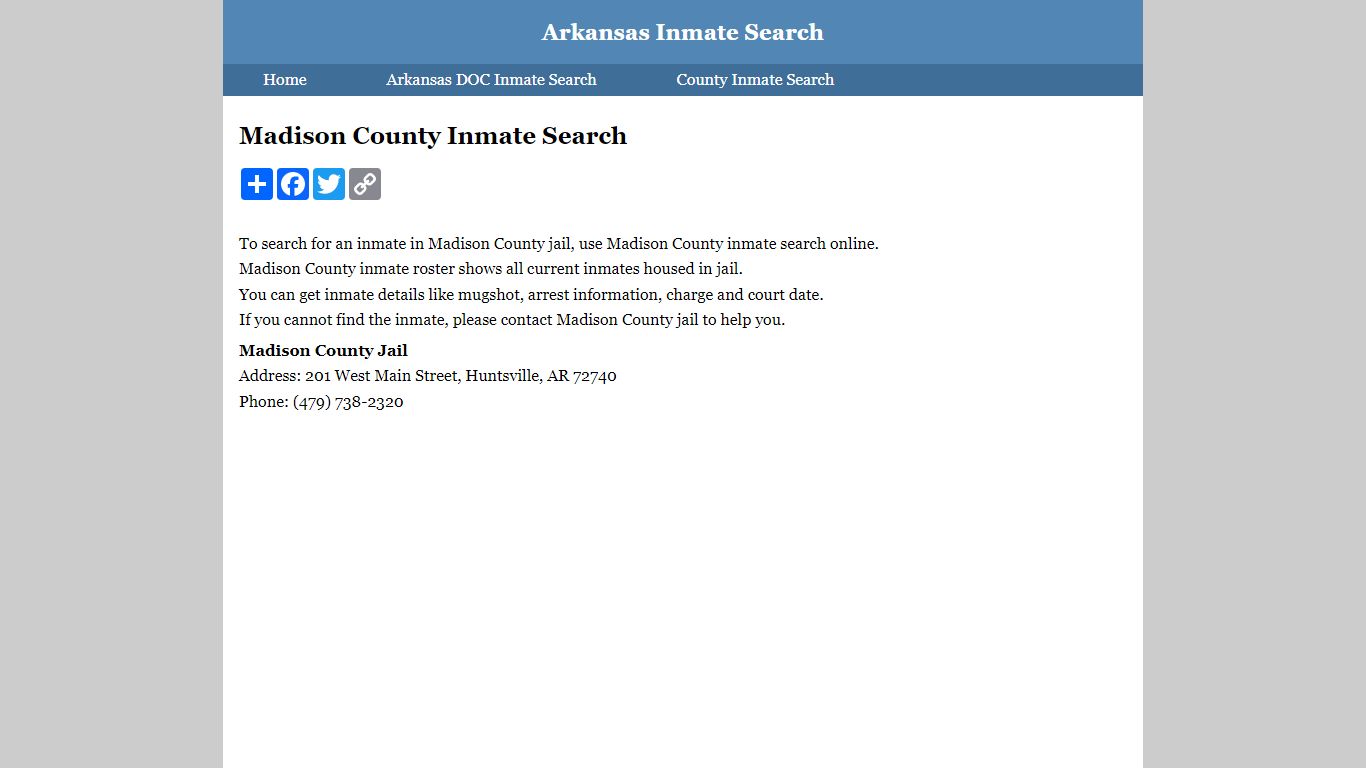 Madison County Inmate Search